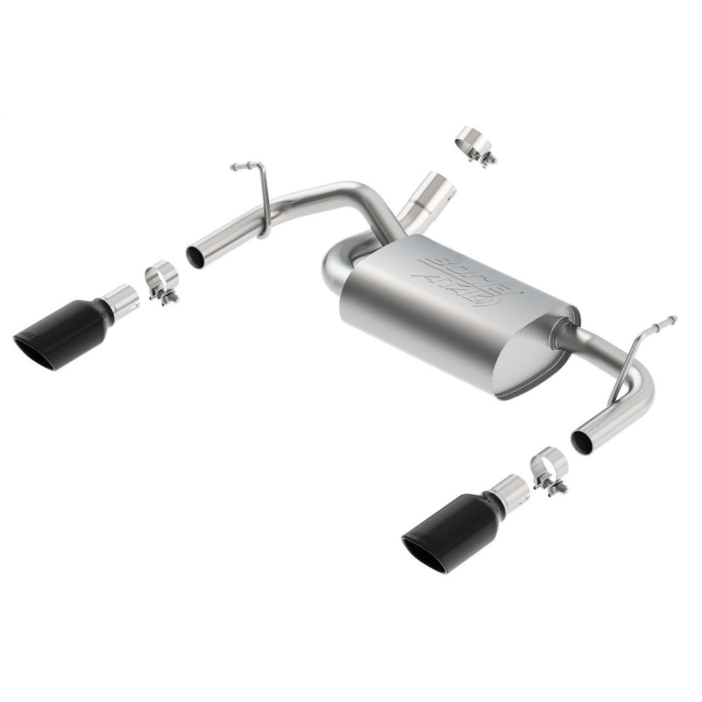 2012-2018 Jeep Wrangler JK-JKU Axle-Back Exhaust System, ATAK, Black Chrome Tips - Apollo Off-Road