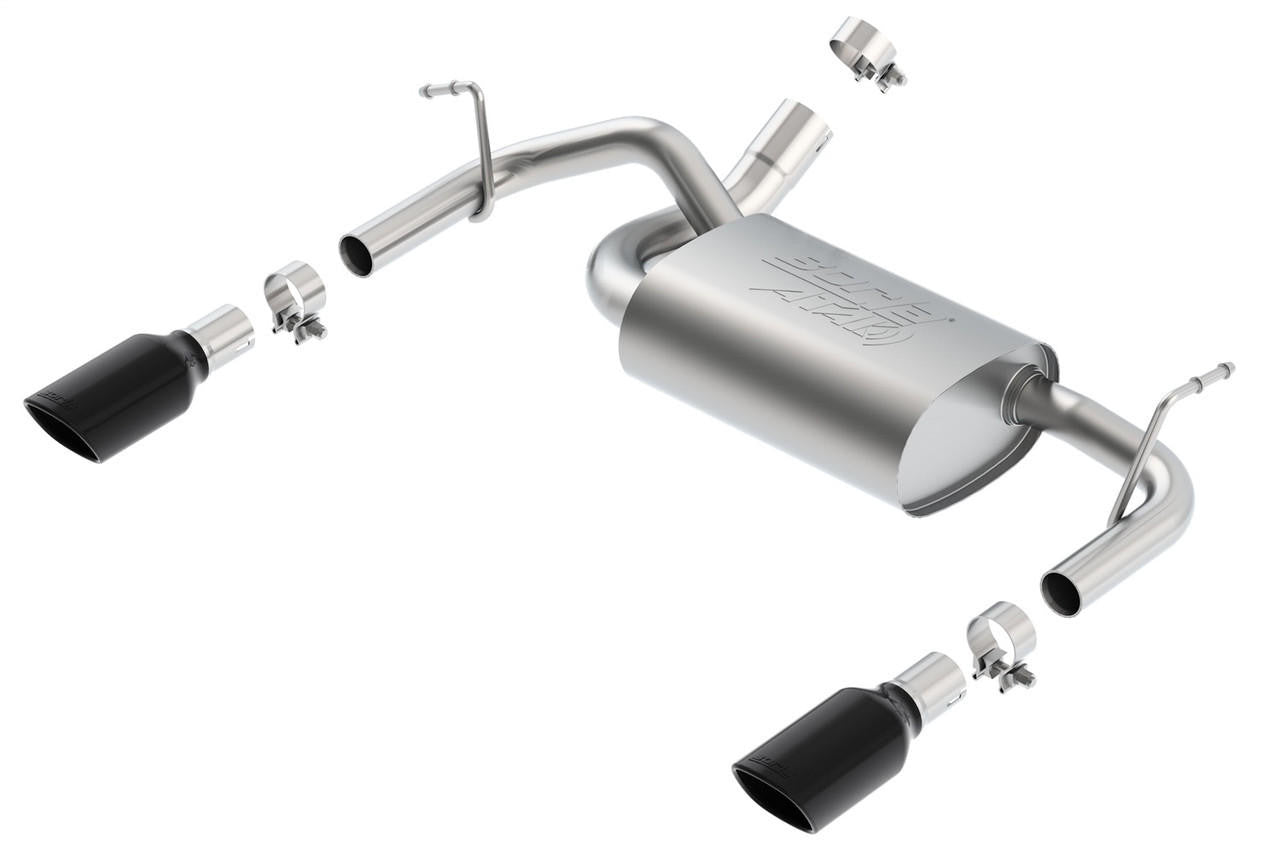 2012-2018 Jeep Wrangler JK-JKU Axle-Back Exhaust System, ATAK, Black Chrome Tips - Apollo Off-Road