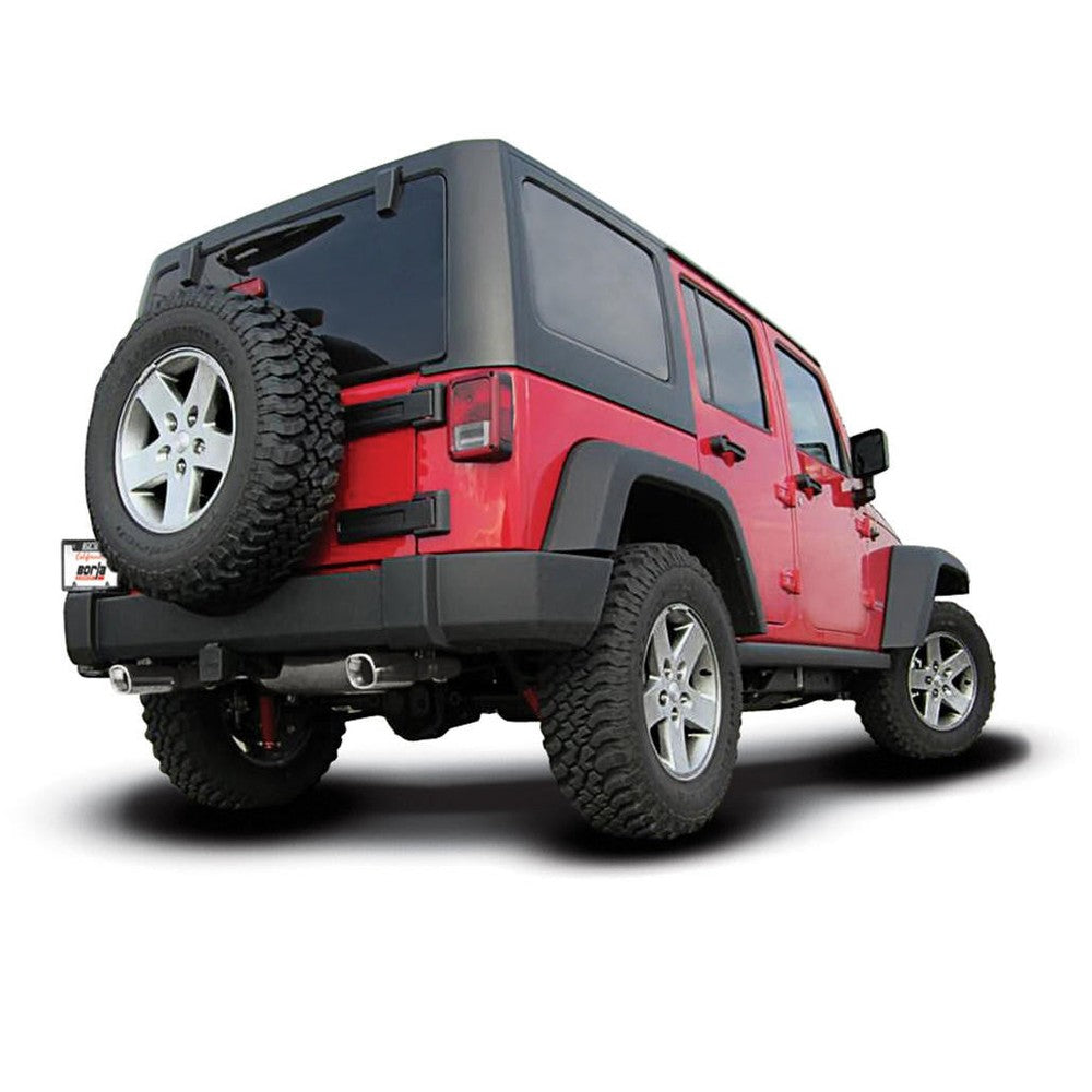 2012-2018 Jeep Wrangler JK-JKU Axle-Back Exhaust System, ATAK, Chrome Tips - Apollo Off-Road
