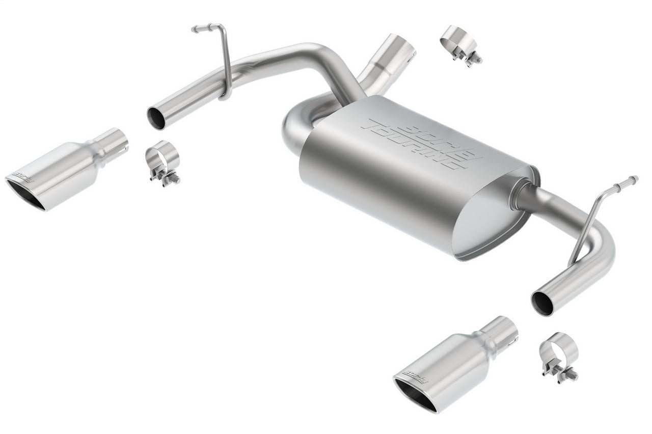 2012-2018 Jeep Wrangler JK-JKU Axle-Back Exhaust System, Touring, Chrome Tips - Apollo Off-Road