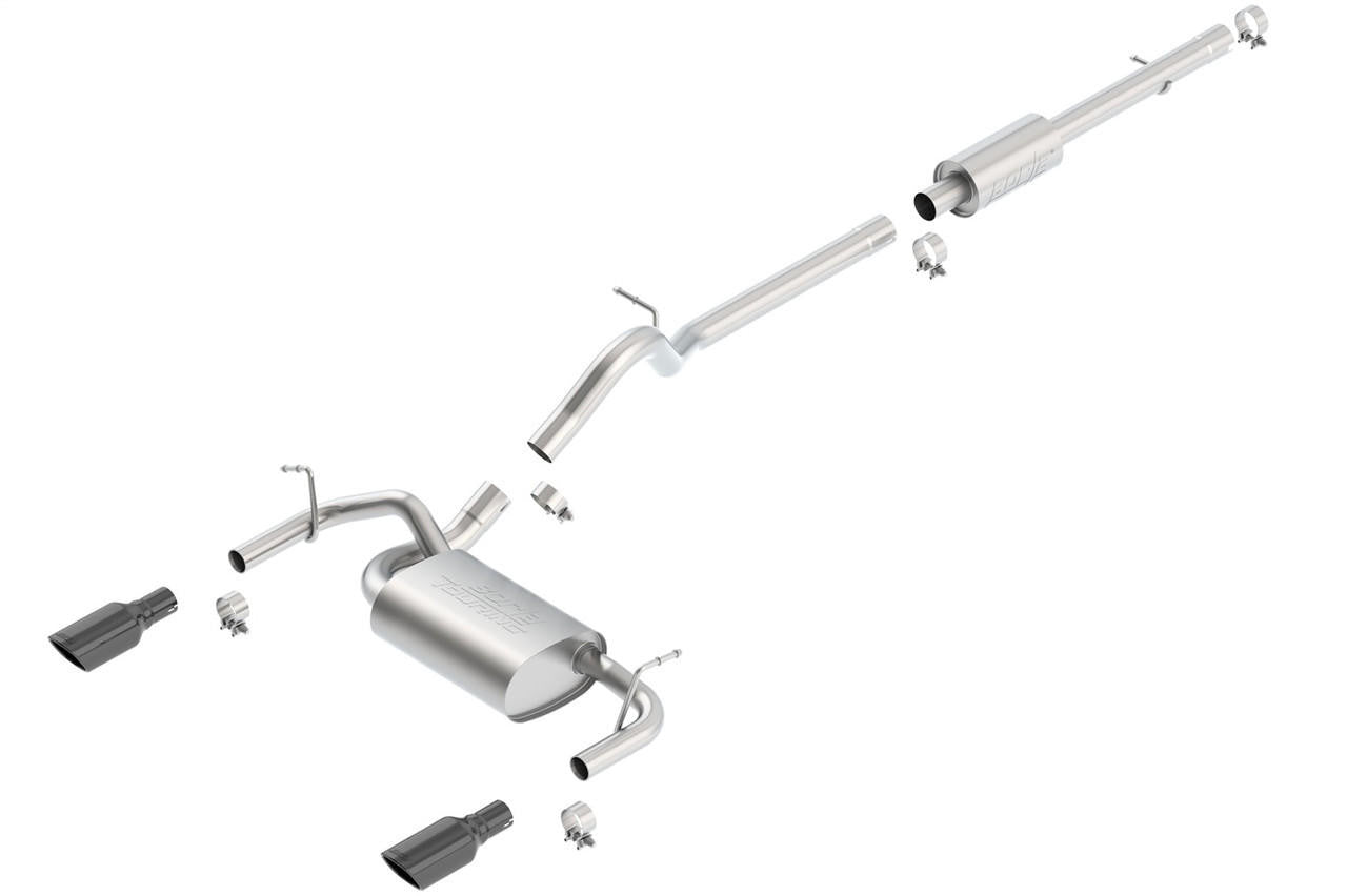 2012-2018 Jeep Wrangler JKU Cat-Back Exhaust System, Touring, Black Chrome Tips - Apollo Off-Road