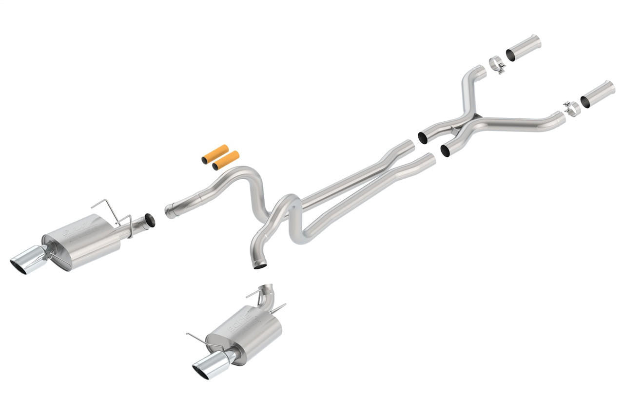 2013-2014 Ford Mustang GT-2013 Boss 302 Cat-Back Exhaust System, ATAK, Chrome Tips - Apollo Off-Road