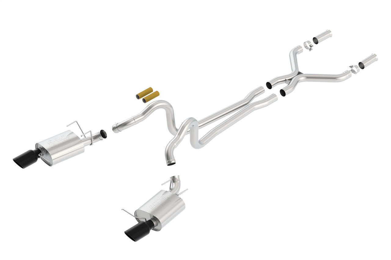 2013-2014 Mustang GT-Boss 302 Cat-Back Exhaust System, ATAK, Black Chrome Tips - Apollo Off-Road