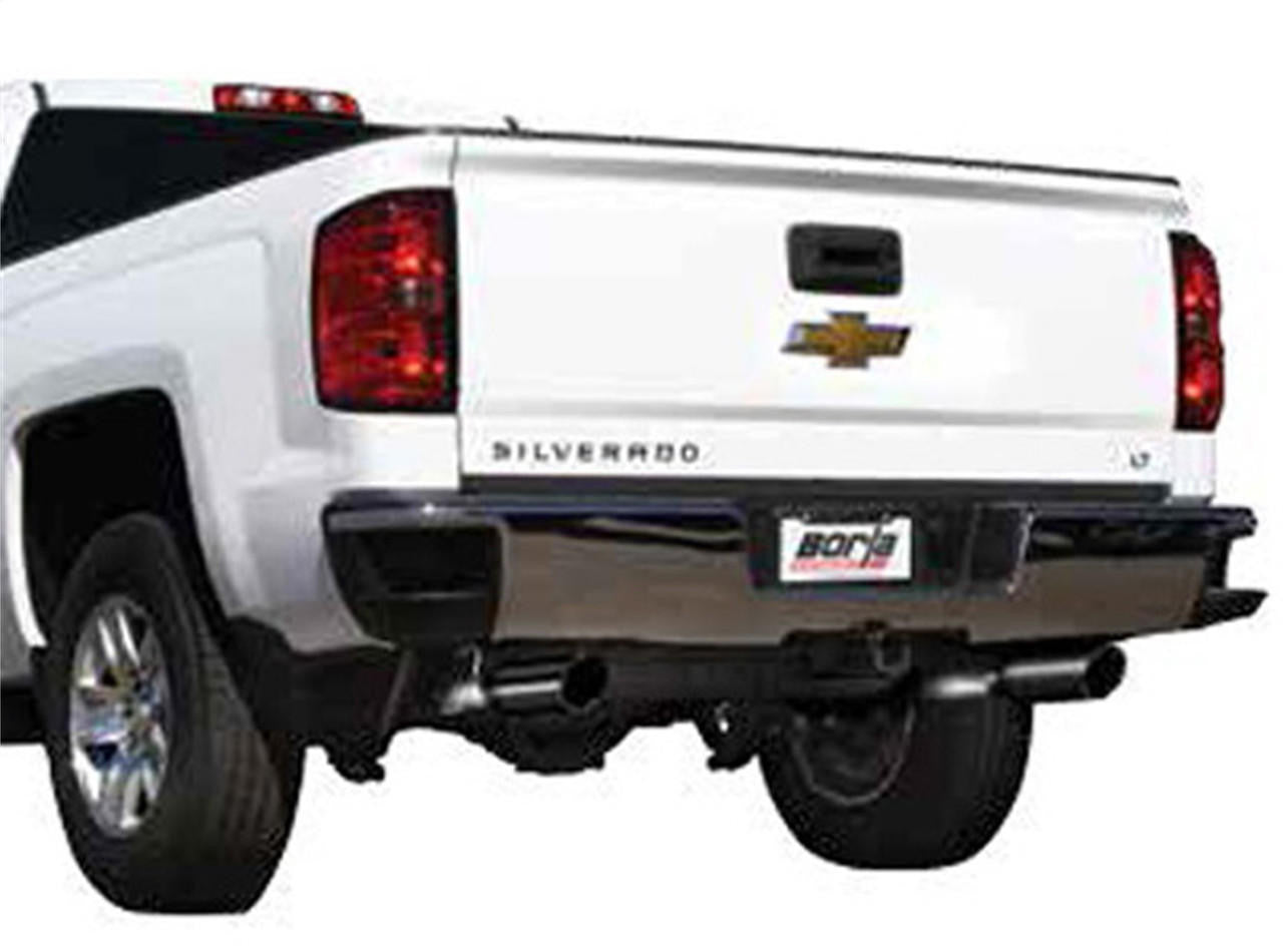 2014-2018 Chevrolet Silverado 1500-GMC Sierra 1500 Cat-Back Exhaust System, ATAK, Black Chrome Tips - Apollo Off-Road