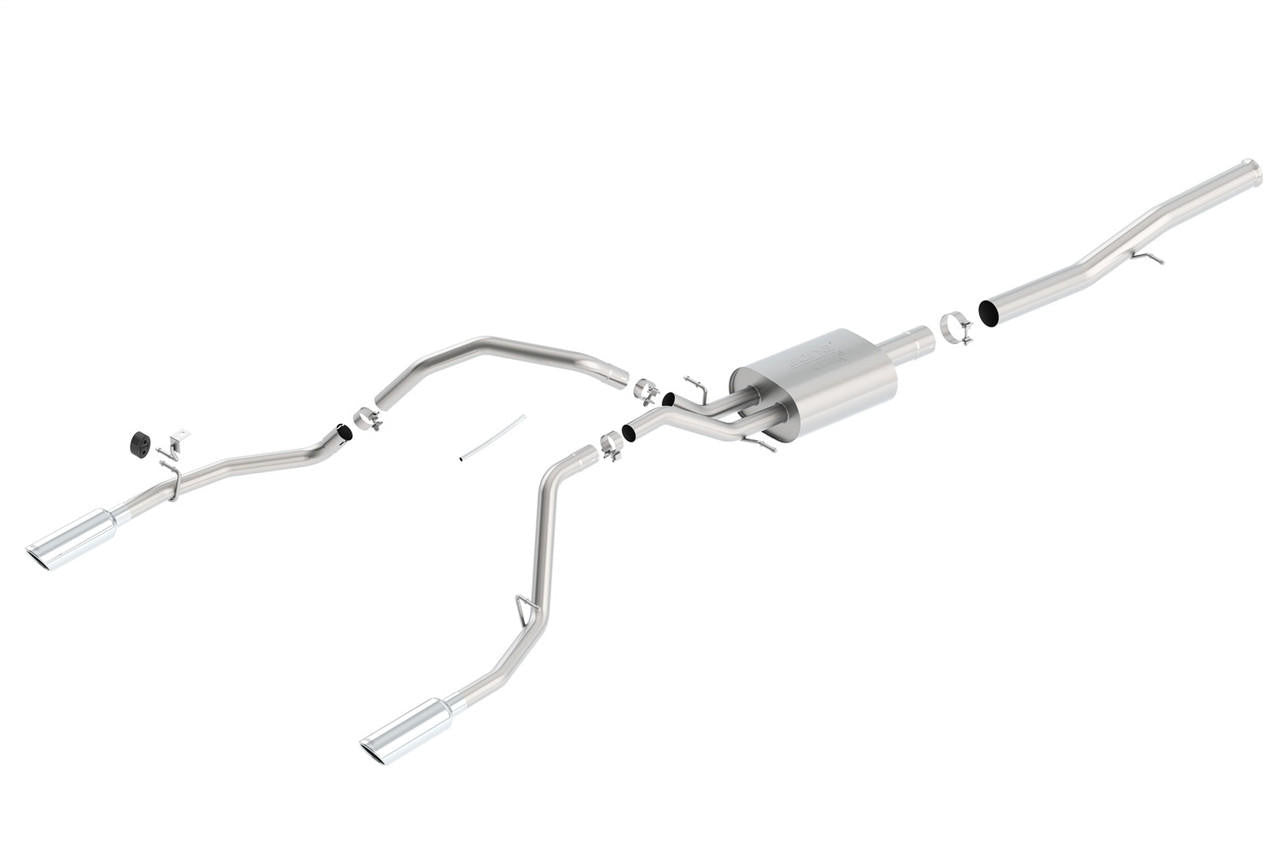 2014-2018 Chevrolet Silverado 1500-GMC Sierra 1500 Cat-Back Exhaust System, ATAK, Chrome Tips - Apollo Off-Road