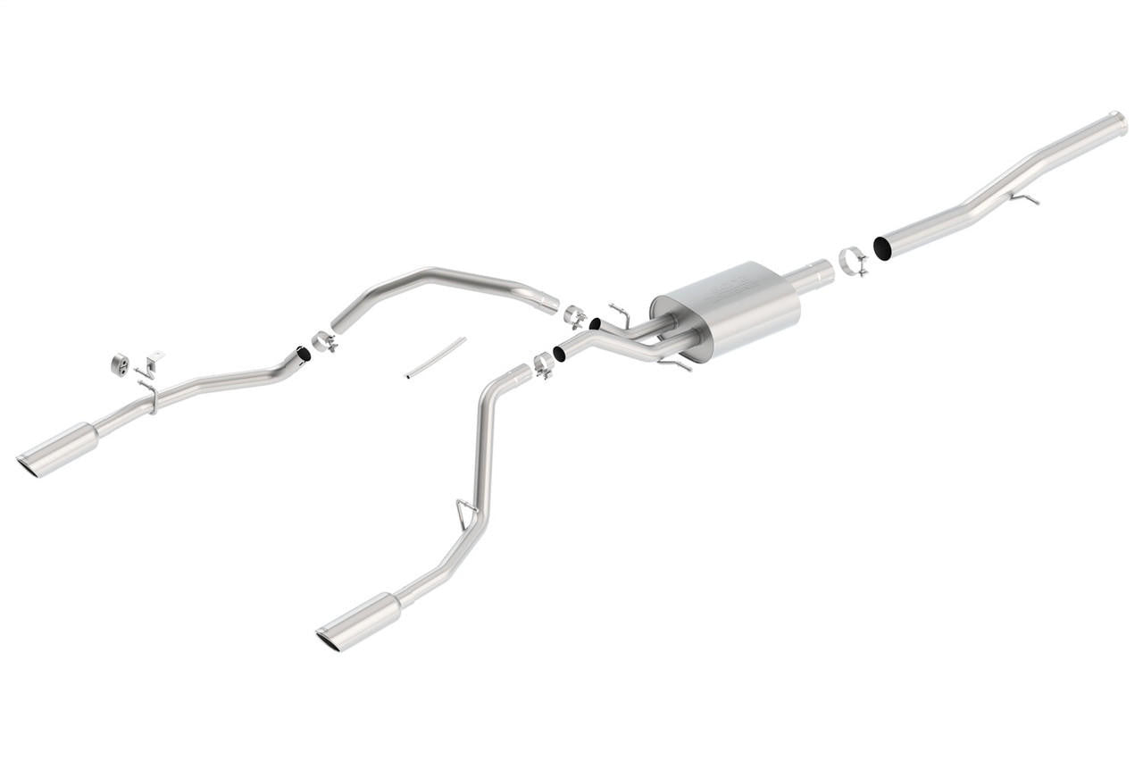 2014-2018 Chevrolet Silverado 1500-GMC Sierra 1500 Cat-Back Exhaust System, Touring, Chrome Tips - Apollo Off-Road
