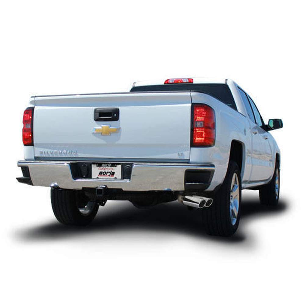 2014-2019 Chevrolet Silverado 1500-GMC Sierra 1500 Cat-Back Exhaust System, ATAK, Chrome Tips - Apollo Off-Road