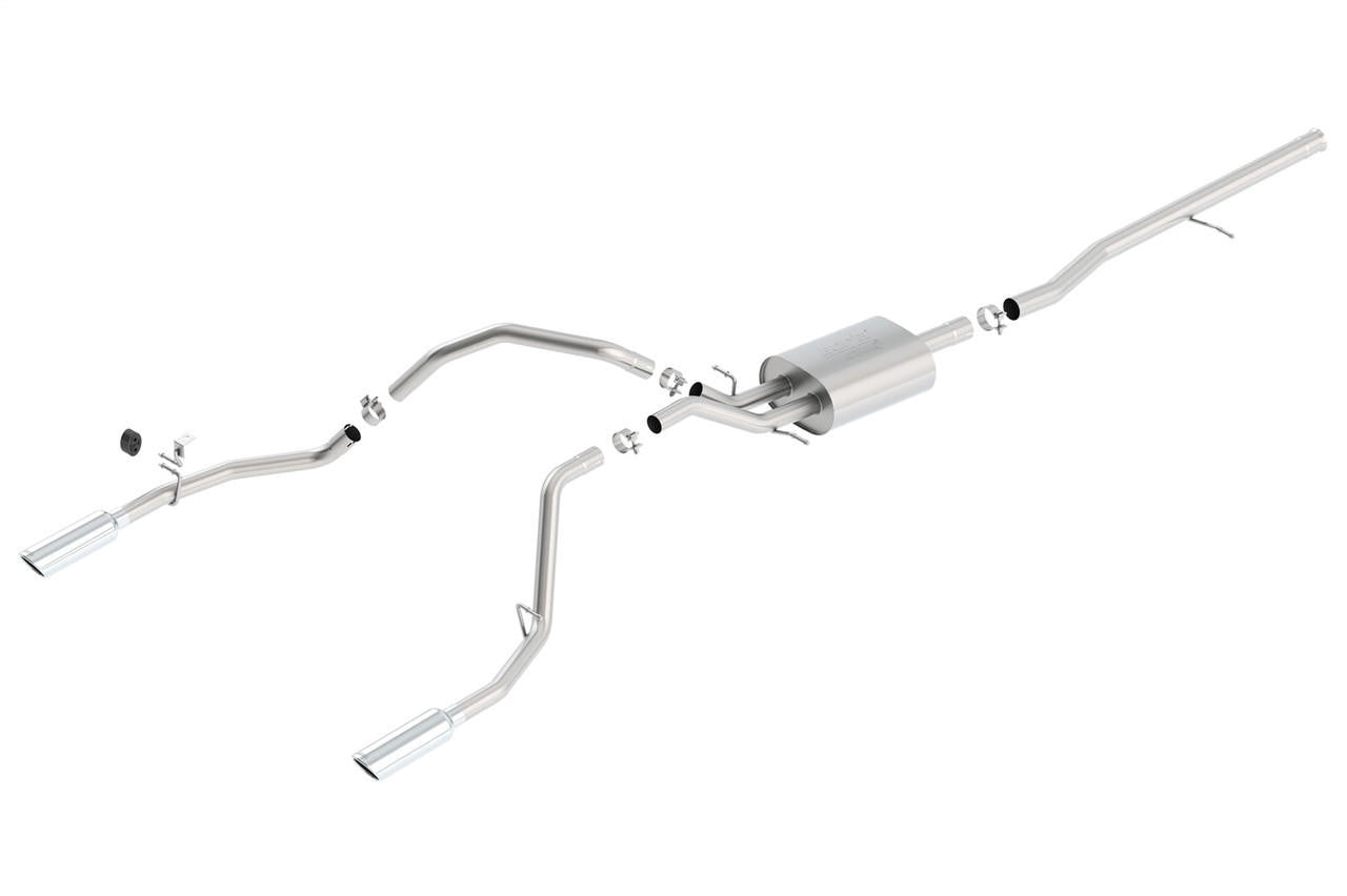 2014-2019 Chevrolet Silverado 1500-GMC Sierra 1500 Cat-Back Exhaust System, ATAK, Chrome Tips - Apollo Off-Road