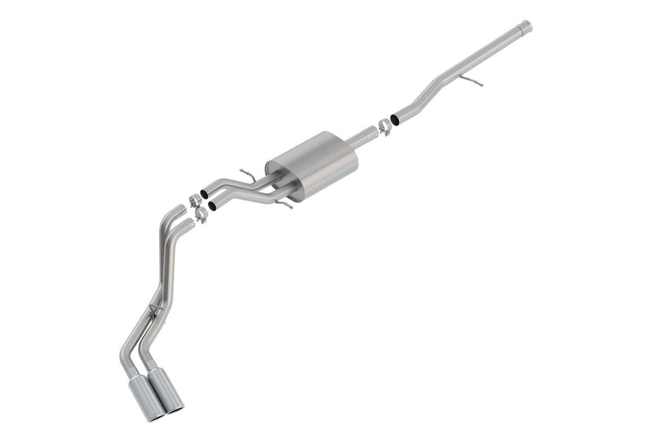 2014-2019 Chevrolet Silverado 1500-GMC Sierra 1500 Cat-Back Exhaust System, ATAK, Chrome Tips - Apollo Off-Road