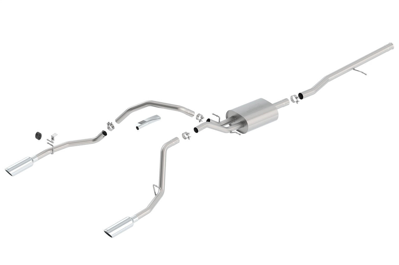 2014-2019 Chevrolet Silverado 1500-GMC Sierra 1500 Cat-Back Exhaust System, S-Type, Chrome Tips - Apollo Off-Road