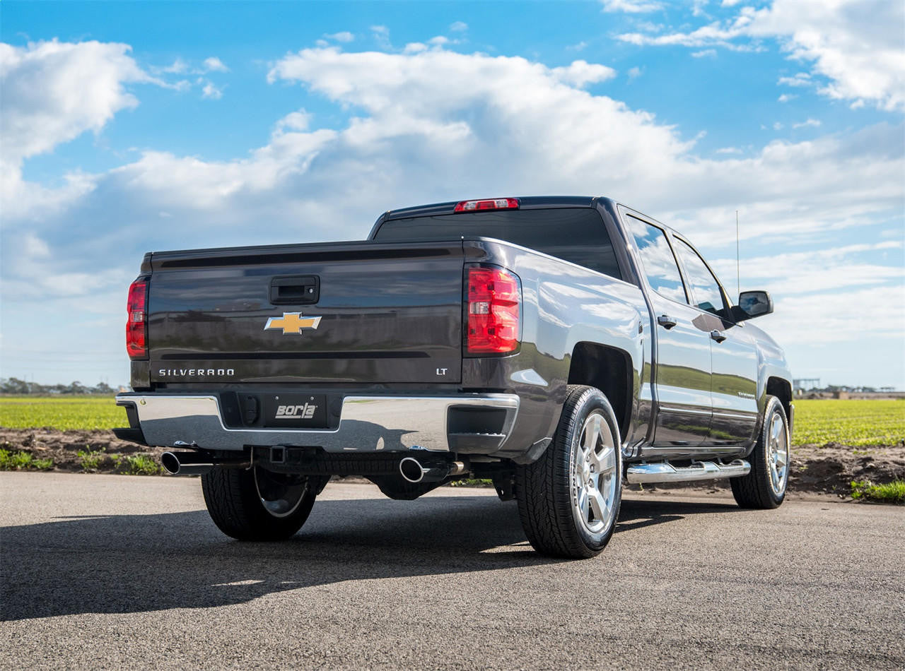 2014-2019 Chevrolet Silverado 1500-GMC Sierra 1500 Cat-Back Exhaust System, Touring, Chrome Tips - Apollo Off-Road