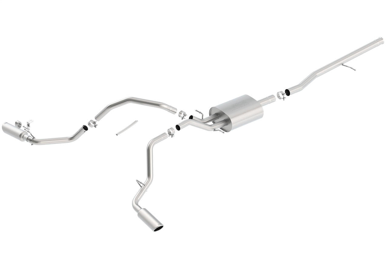 2014-2019 Chevrolet Silverado 1500-GMC Sierra 1500 Cat-Back Exhaust System, Touring, Chrome Tips - Apollo Off-Road
