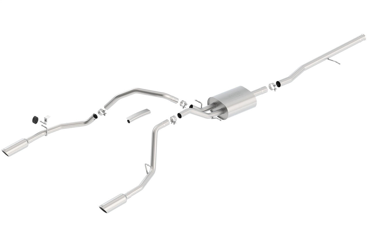 2014-2019 Chevrolet Silverado 1500-GMC Sierra 1500 Cat-Back Exhaust System, Touring, Chrome Tips - Apollo Off-Road