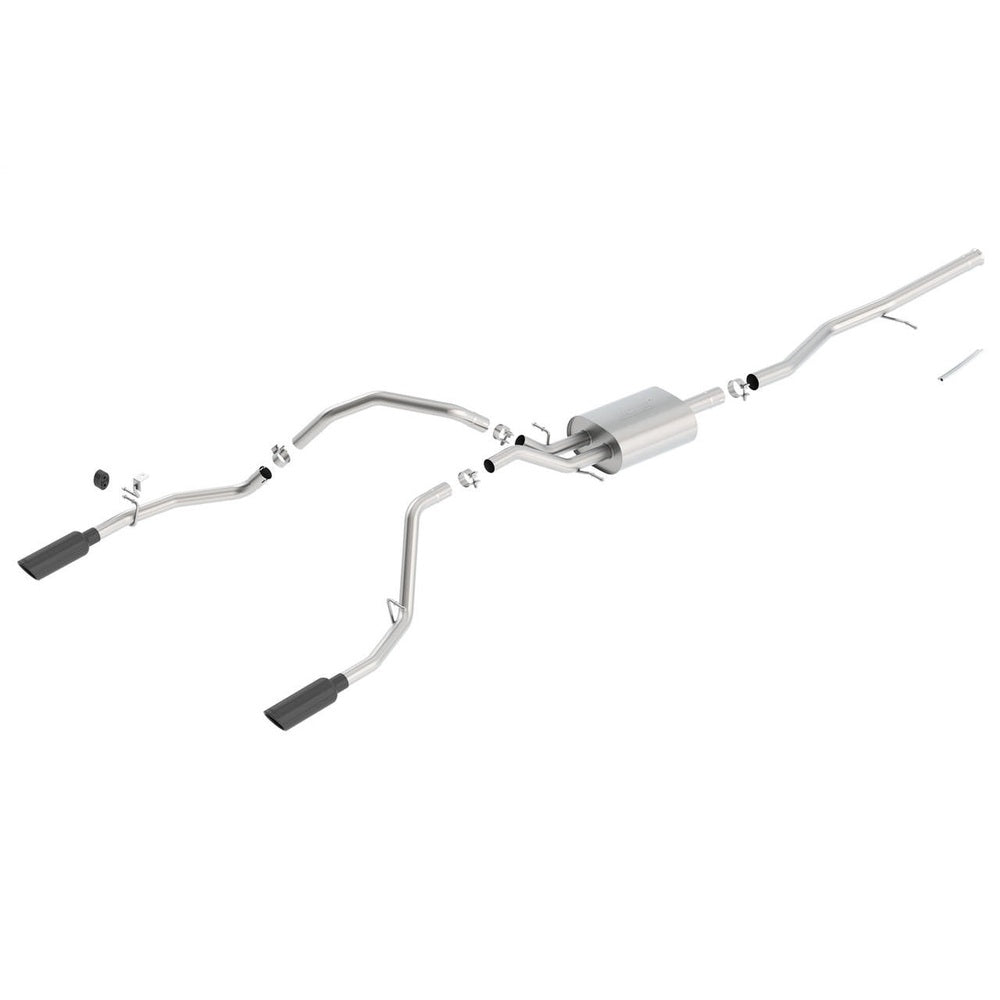 2014-2019 Silverado-Sierra 1500 Cat-Back Exhaust System, Touring, Black Chrome Tips - Apollo Off-Road