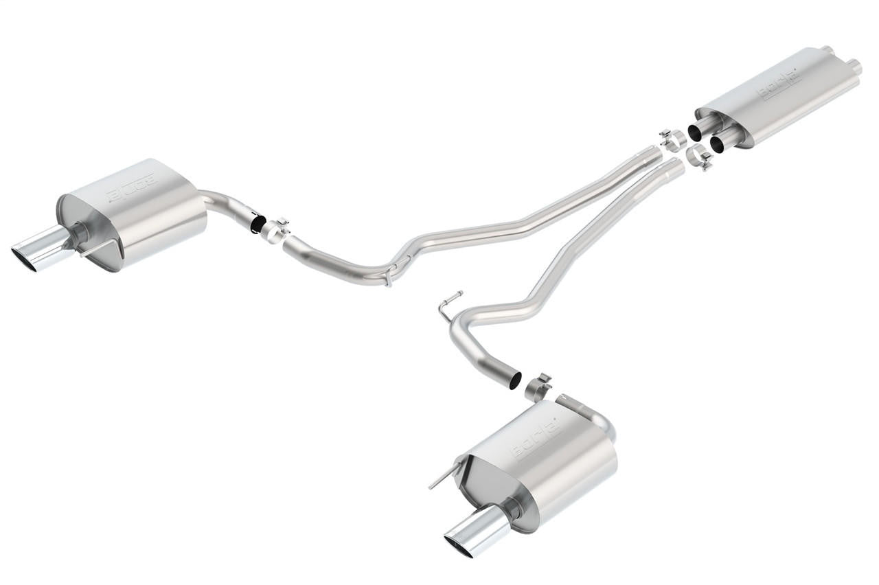 2015-2017 Ford Mustang V6 Cat-Back Exhaust System, Touring, Chrome Tips - Apollo Off-Road