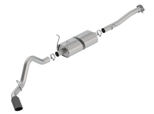 2015-2019 Chevrolet Silverado 2500-3500-GMC Sierra 2500-3500 Cat-Back Exhaust System, S-Type, Black Chrome Tips - Apollo Off-Road