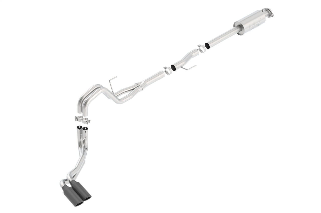 2015-2020 Ford F-150 2.7L-3.5L EcoBoost-5.0L V8-2018-2020 3.3L V6 Cat-Back Exhaust System, ATAK, Black Chrome Tips - Apollo Off-Road