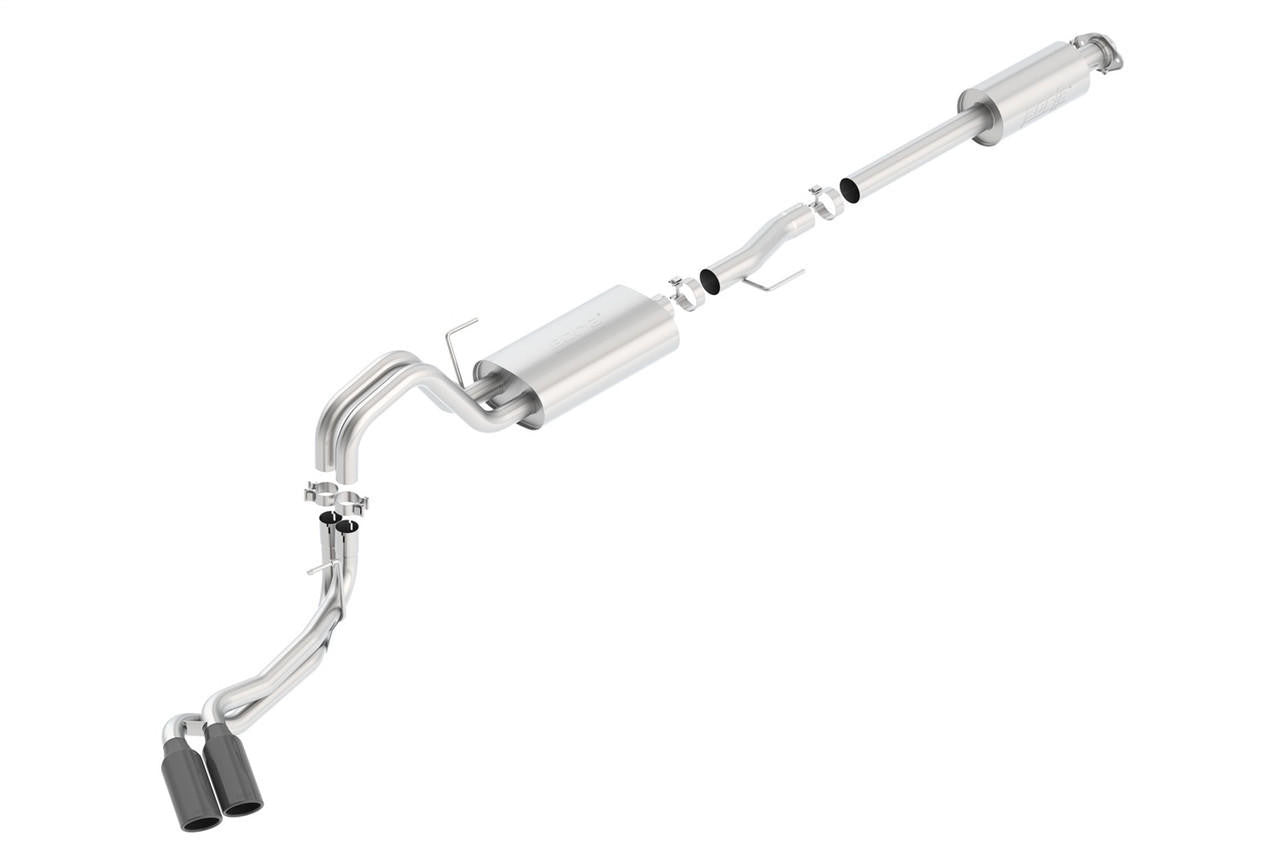 2015-2020 Ford F-150 2.7L-3.5L EcoBoost-5.0L V8-2018-2020 3.3L V6 Cat-Back Exhaust System, Touring, Black Chrome Tips - Apollo Off-Road