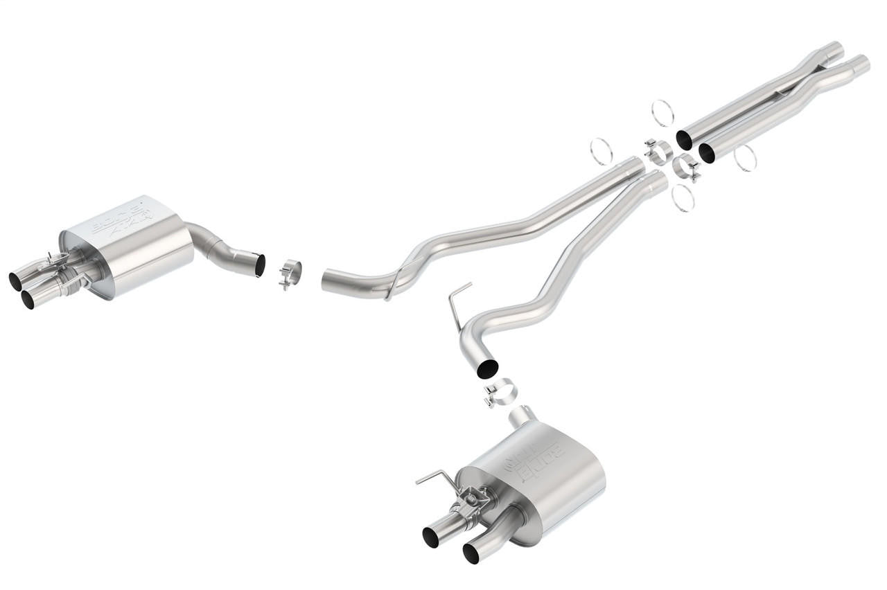 2015-2020 Ford Mustang Shelby GT350 Cat-Back Exhaust System, ATAK, Chrome Tips - Apollo Off-Road