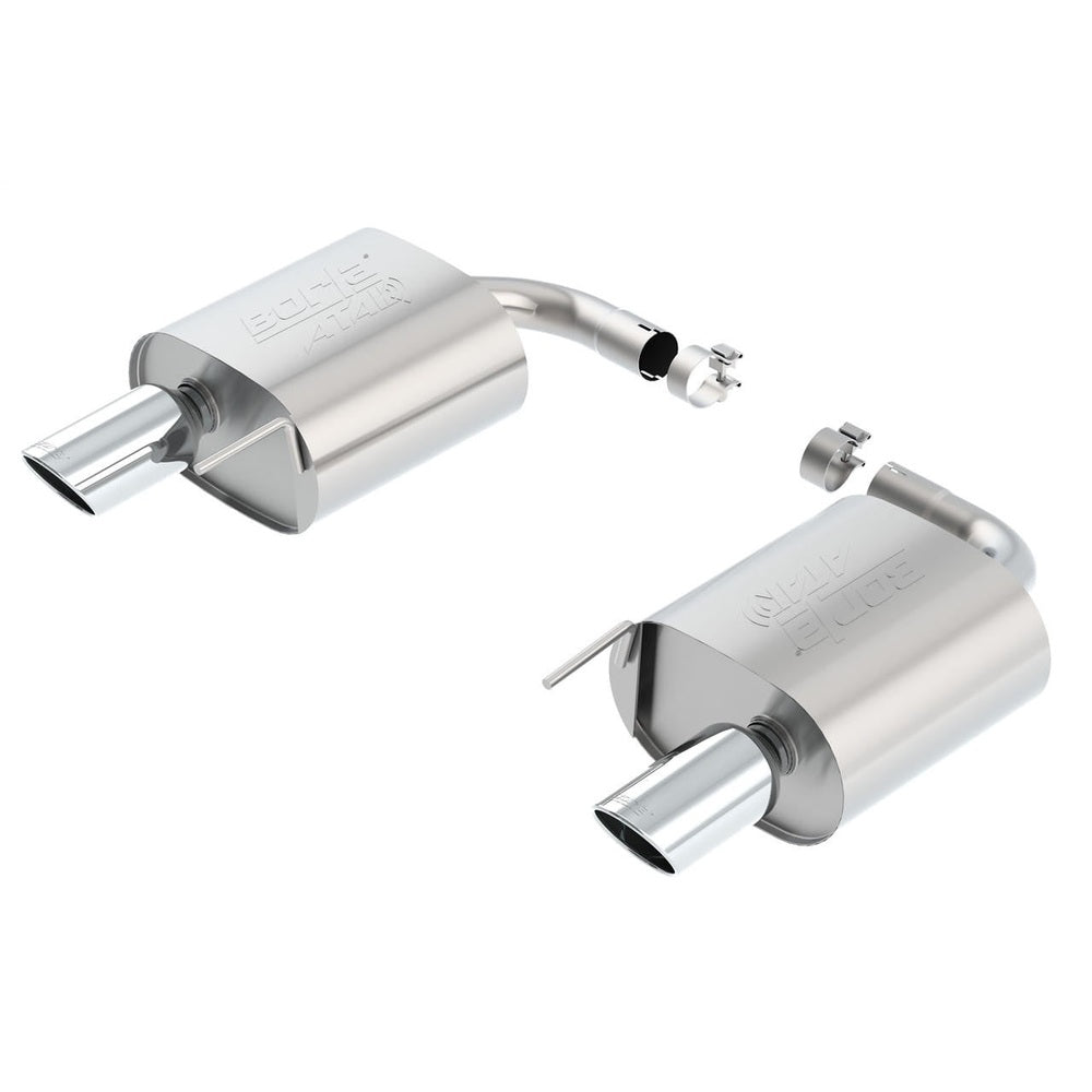 2015-2021 Ford Mustang 2.3L EcoBoost-2015-2017 3.7L V6 Axle-Back Exhaust System, ATAK, Chrome Tips - Apollo Off-Road