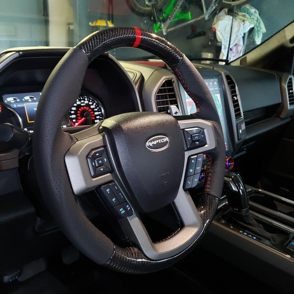 2015+ F150 and 2017+ Ford Raptor Carbon Fiber Steering Wheel by FactionFab - Apollo Off-Road