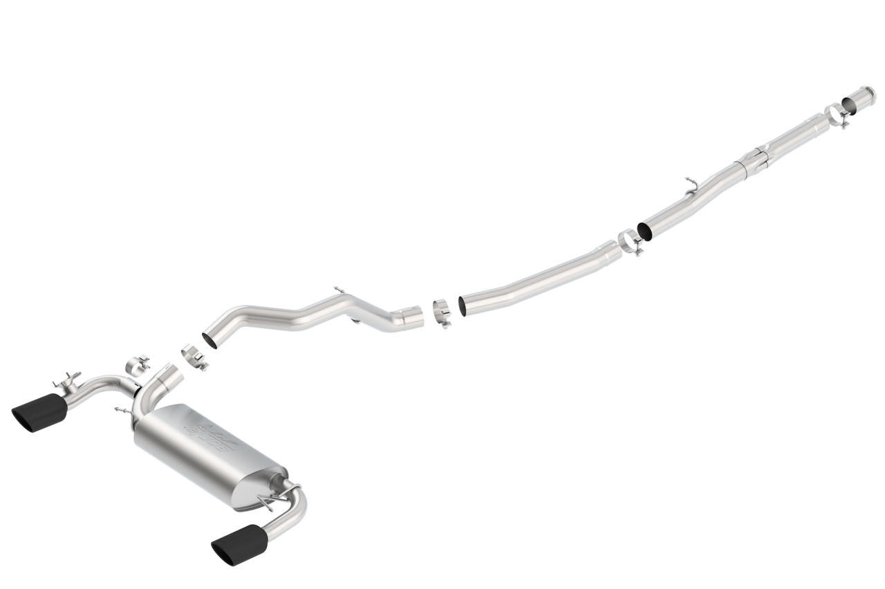 2016-2018 Ford Focus RS Cat-Back Exhaust System, ATAK, Black Chrome Tips - Apollo Off-Road