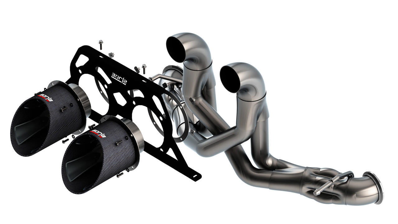 2017-2023 Ford GT Cat-Back Exhaust System, ATAK, Carbon Fiber Tips - Apollo Off-Road