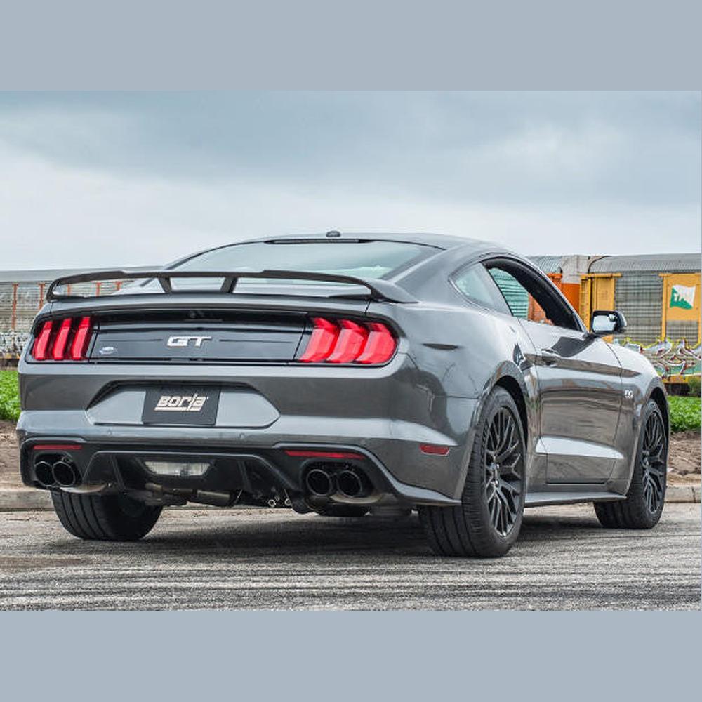 2018-2020 Ford Mustang GT Cat-Back Exhaust System, Touring, Black Chrome Tips - Apollo Off-Road