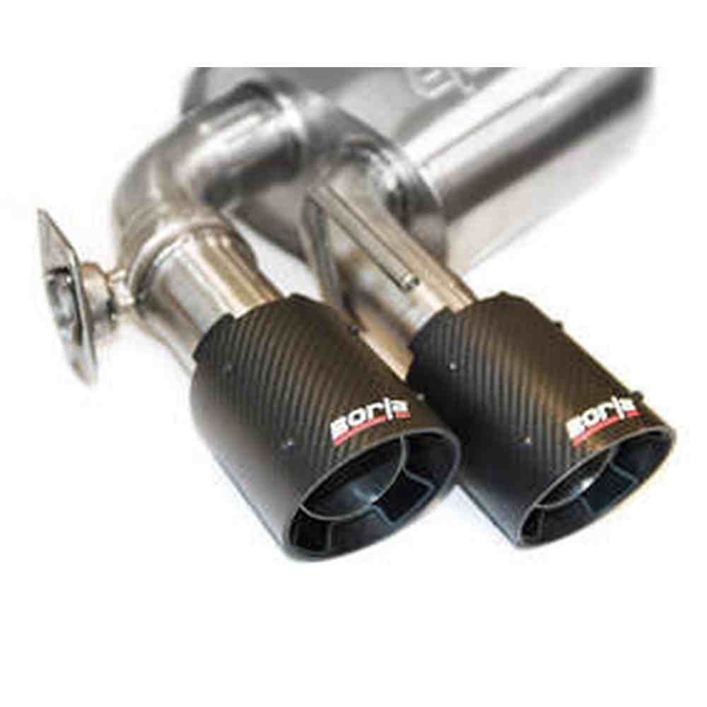 2018-2021 Ford Mustang GT Cat-Back Exhaust System, ATAK, Carbon Fiber Black Anodized Tips - Apollo Off-Road