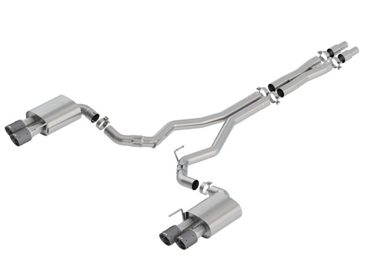 2018-2021 Ford Mustang GT Cat-Back Exhaust System, ATAK, Carbon Fiber Tips - Apollo Off-Road