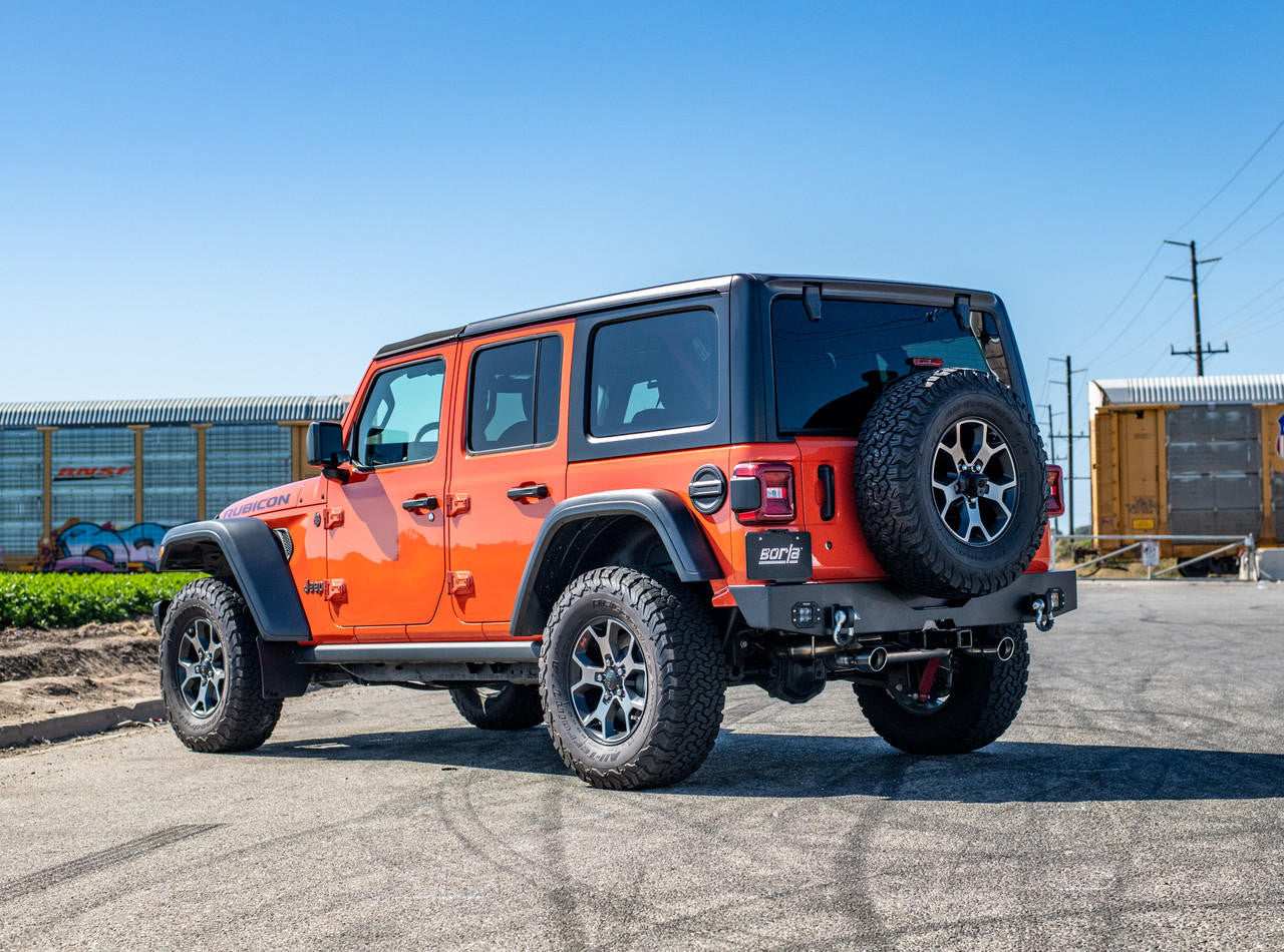 2018-2023 Jeep Wrangler JL-JLU Axle-Back Exhaust System, S-Type, Chrome Tips - Apollo Off-Road