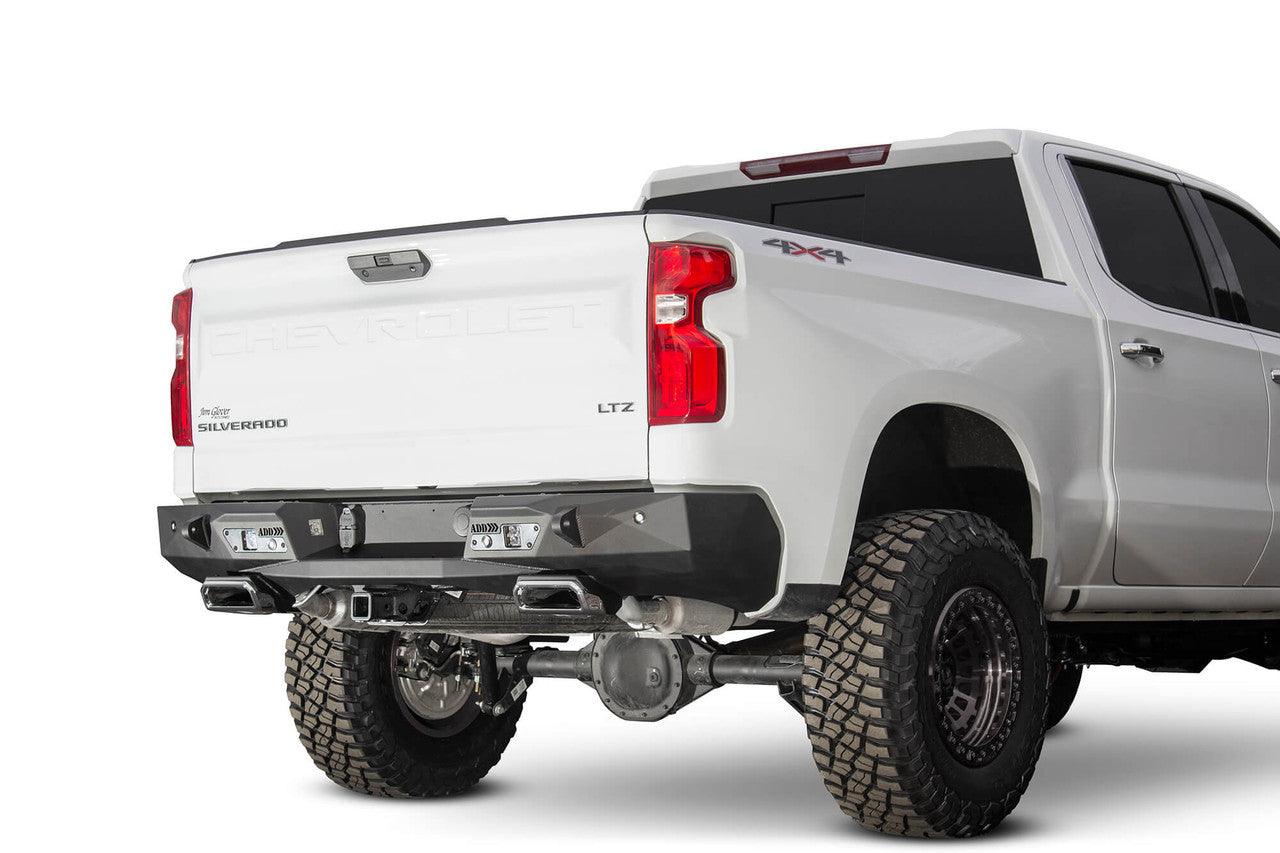2019 - 2021 Chevy Silverado / GMC Sierra 1500 Stealth Fighter Rear Bumper w/ Exhaust Tips - Apollo Off-Road