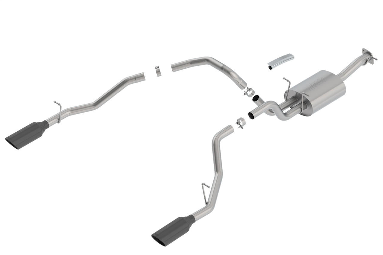 2019-2022 RAM 1500 Cat-Back Exhaust System, S-Type, Black Chrome Tips - Apollo Off-Road