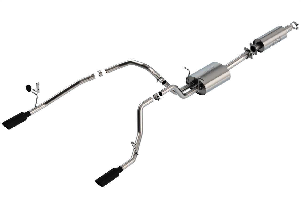 2019-2022 RAM 1500 Cat-Back Exhaust System, S-Type, Black Chrome Tips - Apollo Off-Road