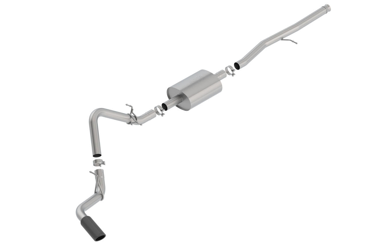 2019-2022 Silverado-Sierra 1500 Cat-Back Exhaust System, S-Type, Black Chrome Tips - Apollo Off-Road