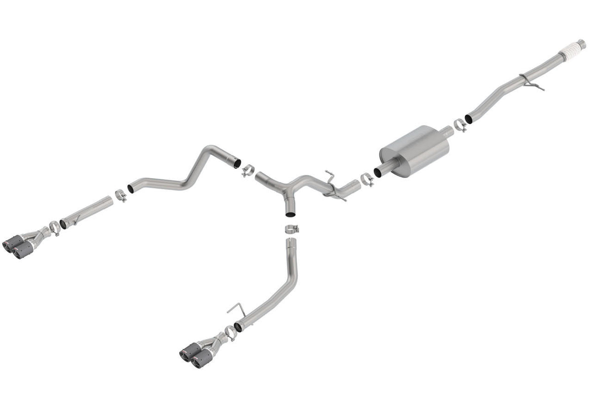 2019-2022 Silverado-Sierra 1500 Cat-Back Exhaust System, S-Type, Carbon Fiber Tips - Apollo Off-Road