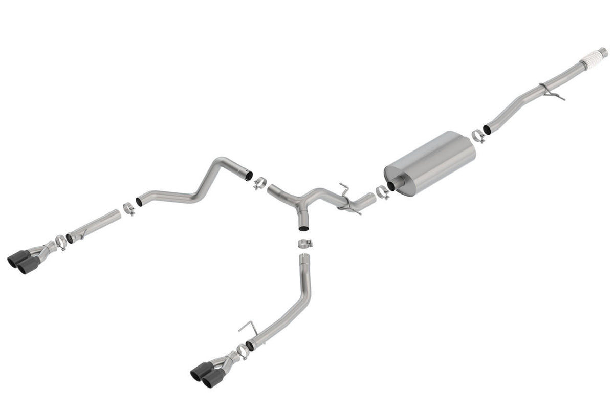 2019-2022 Silverado-Sierra 1500 Cat-Back Exhaust System, Touring, Black Chrome Tips - Apollo Off-Road