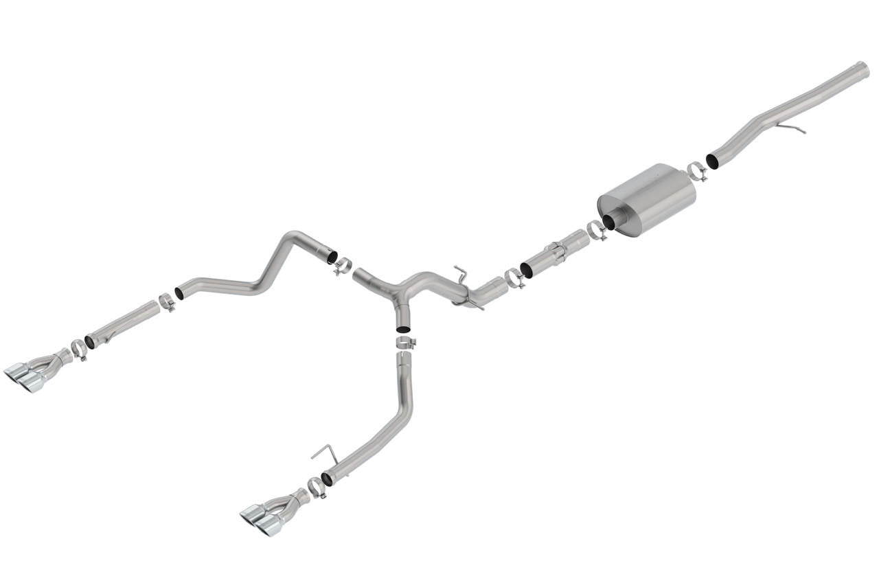 2019-2023 Chevrolet Silverado 1500-GMC Sierra 1500 6.2L Cat-Back Exhaust System, ATAK, Chrome Tips - Apollo Off-Road