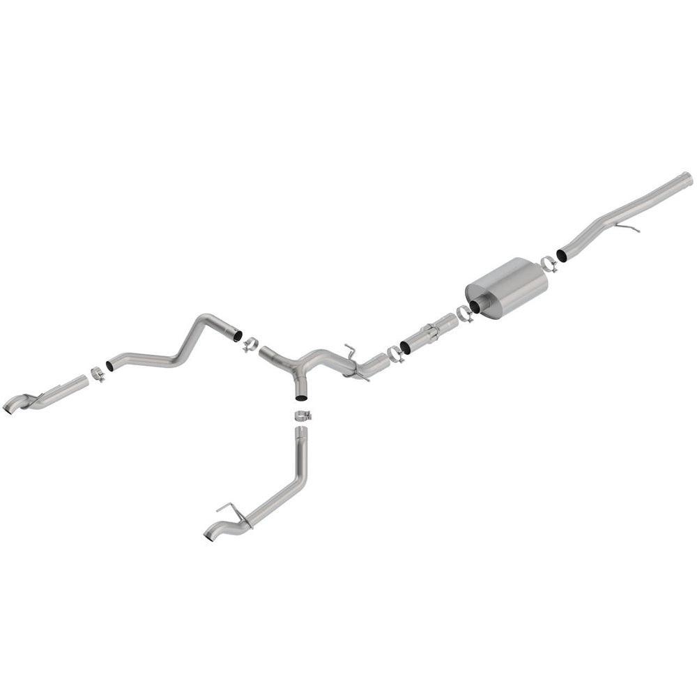 2019-2023 Chevrolet Silverado 1500-GMC Sierra 1500 6.2L Cat-Back Exhaust System, ATAK, Chrome Tips - Apollo Off-Road