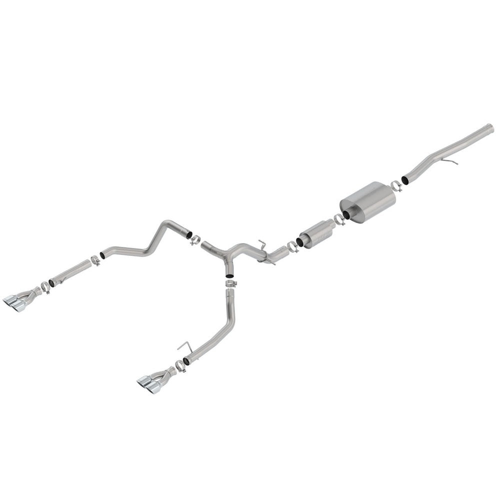 2019-2023 Chevrolet Silverado 1500-GMC Sierra 1500 6.2L Cat-Back Exhaust System, S-Type, Chrome Tips - Apollo Off-Road
