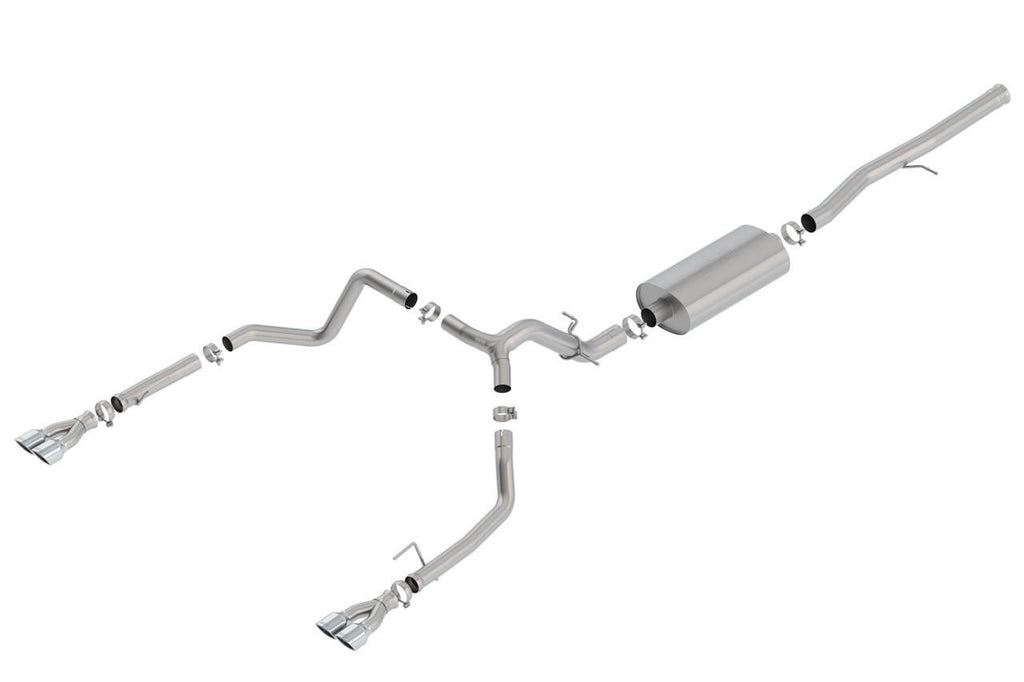 2019-2023 Chevrolet Silverado 1500-GMC Sierra 1500 6.2L Cat-Back Exhaust System, Touring, Chrome Tips - Apollo Off-Road