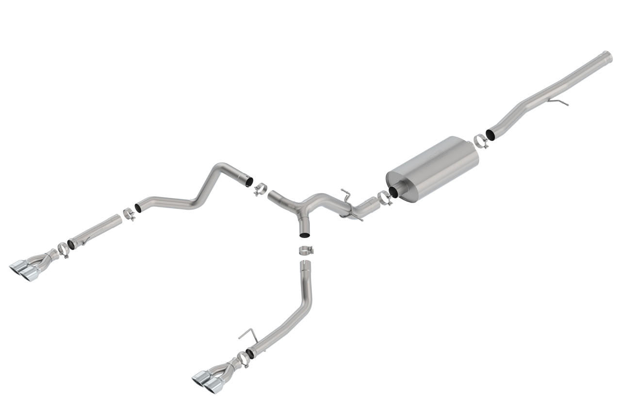 2019-2023 Chevrolet Silverado 1500-GMC Sierra 1500 6.2L Cat-Back Exhaust System, Touring, Chrome Tips - Apollo Off-Road