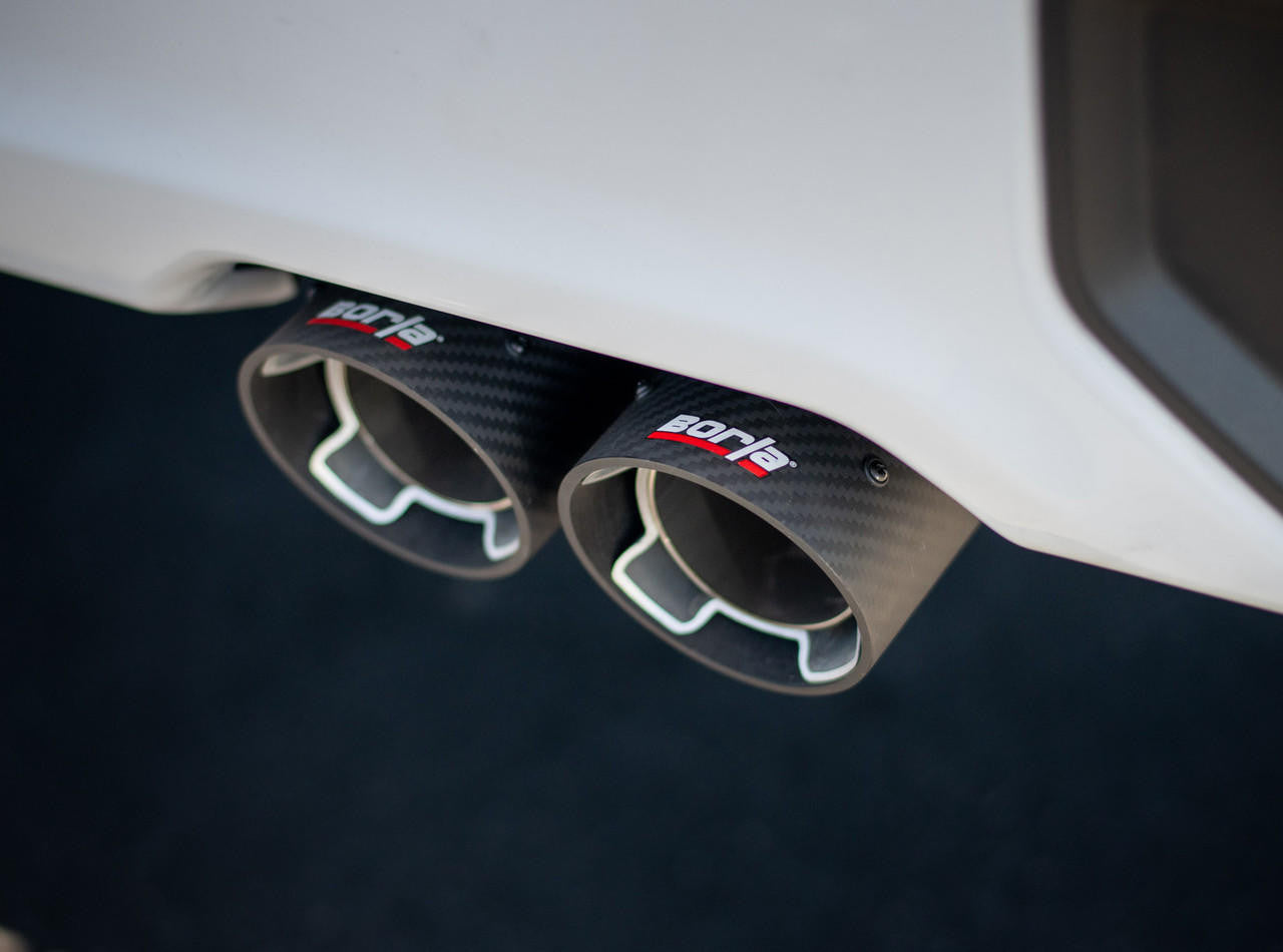 2019-2023 Chevrolet Silverado 1500-GMC Sierra 1500 Cat-Back Exhaust System, S-Type, Carbon Fiber Tips - Apollo Off-Road