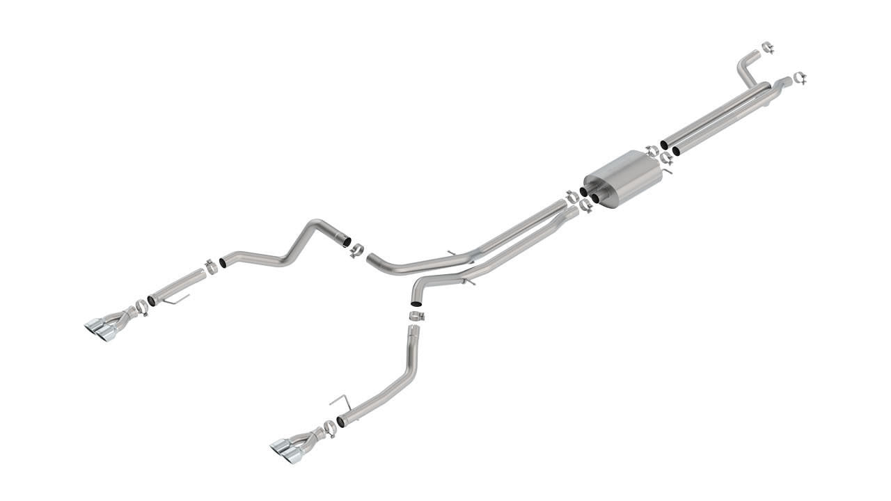 2019-2023 Chevrolet Silverado 1500-GMC Sierra 1500 Cat-Back Exhaust System, S-Type, Chrome Tips - Apollo Off-Road