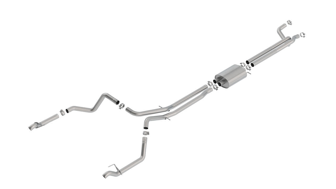 2019-2023 Chevrolet Silverado 1500-GMC Sierra 1500 Cat-Back Exhaust System, S-Type, Chrome Tips - Apollo Off-Road