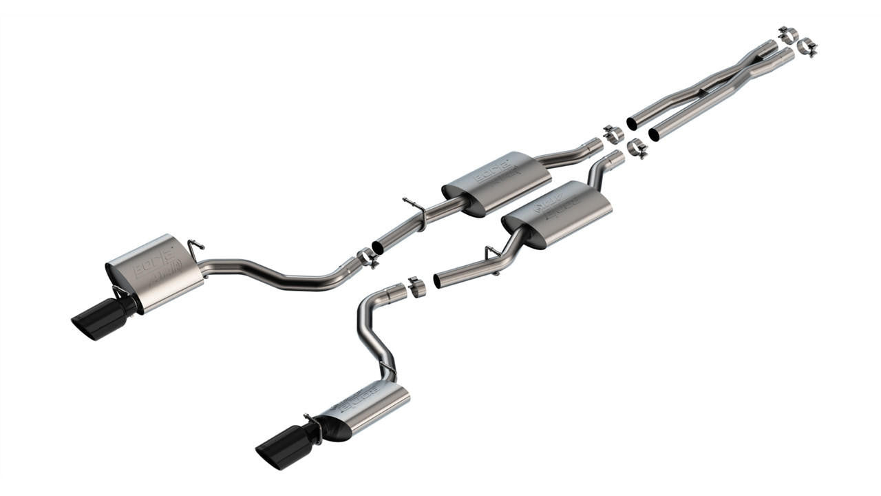 2019-2023 Dodge Charger Cat-Back Exhaust System, ATAK, Black Chrome Tips - Apollo Off-Road