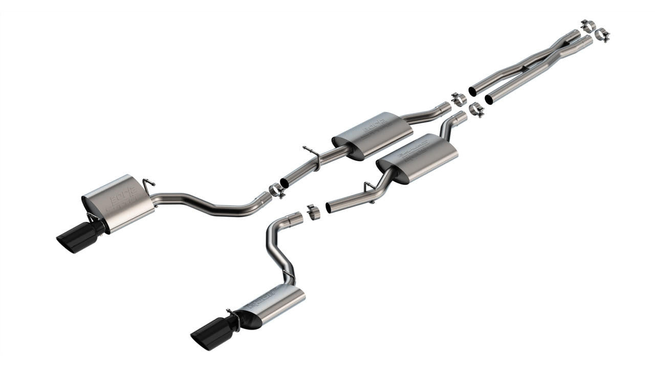 2019-2023 Dodge Charger Cat-Back Exhaust System, S-Type, Black Chrome Tips - Apollo Off-Road