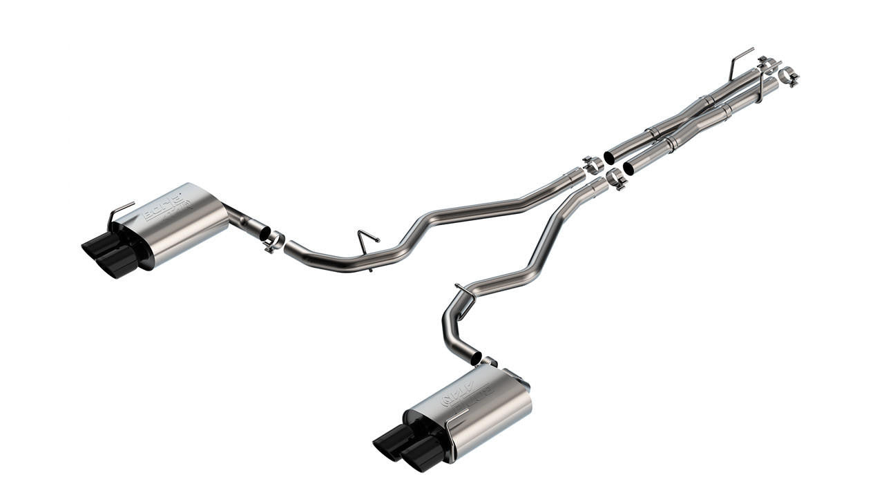 2019-2023 Ford Explorer PHEV Cat-Back Exhaust System, ATAK, Black Chrome Tips - Apollo Off-Road