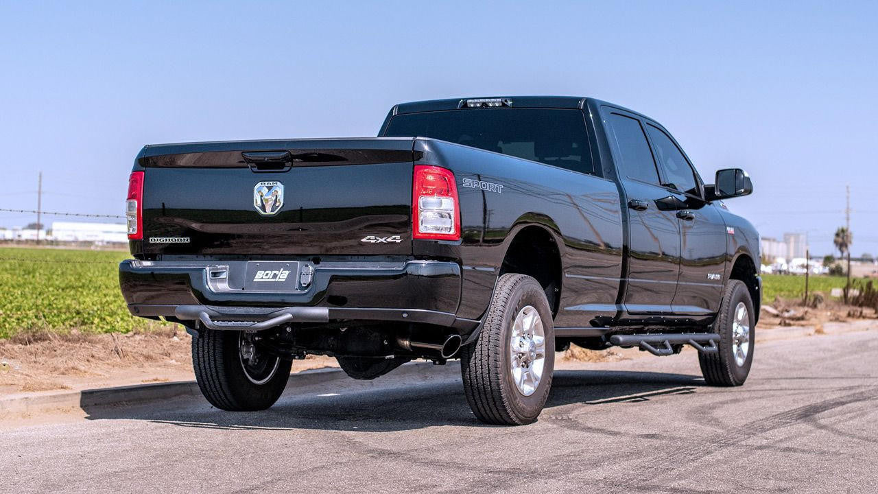 2019-2023 RAM 2500-3500 Cat-Back Exhaust System, S-Type, Black Chrome Tips - Apollo Off-Road