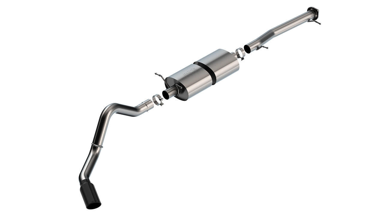 2020-2022 Chevrolet Silverado 2500-3500 GMC Sierra 2500-3500 Cat-Back Exhaust System, S-Type, Black Chrome Tips - Apollo Off-Road